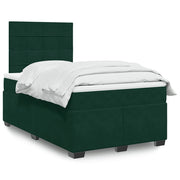 Box spring krevet s madracem tamnozeleni 120x200 cm baršunasti