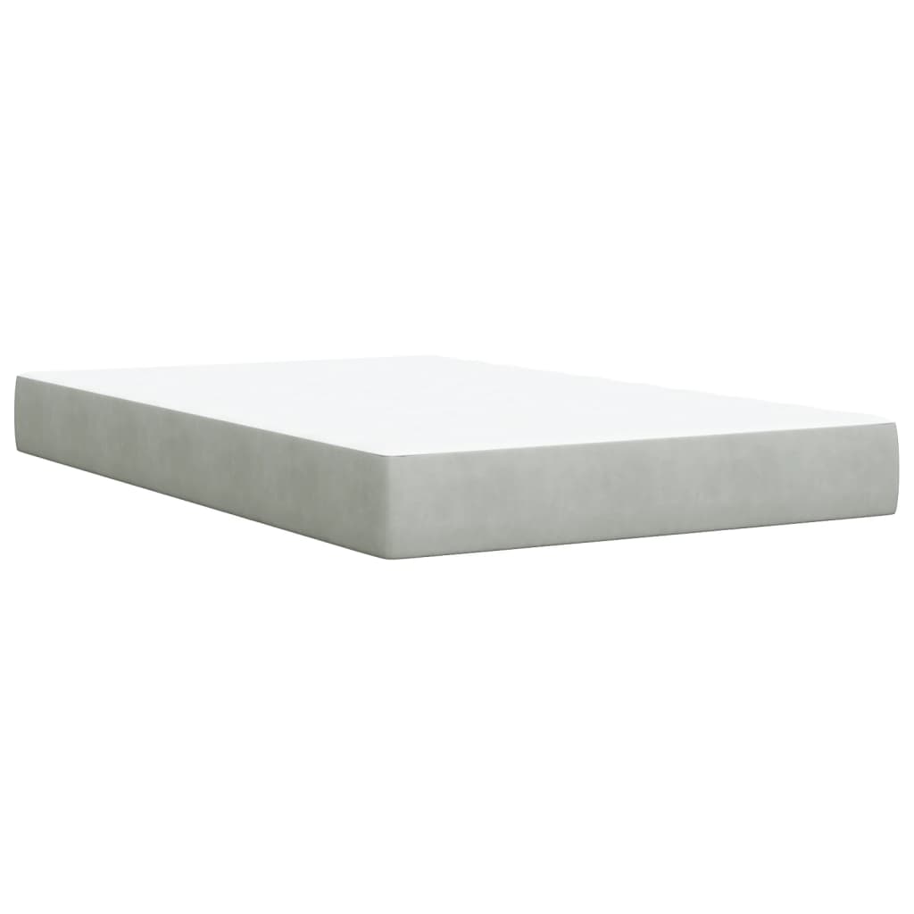 Box spring krevet s madracem svjetlosivi 120x200 cm baršunasti
