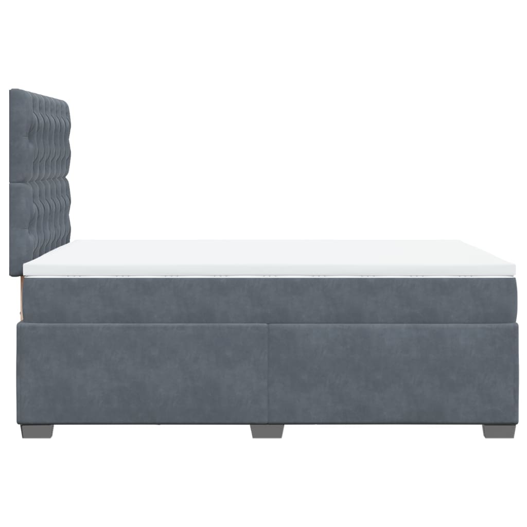 Box spring krevet s madracem tamnosivi 120 x 200 cm baršunasti
