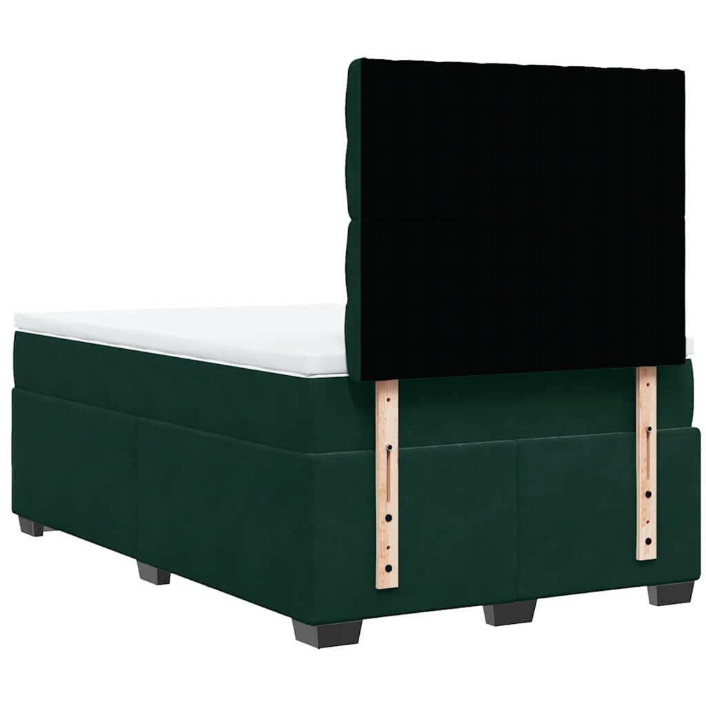 Box spring krevet s madracem tamnozeleni 120x200 cm baršunasti