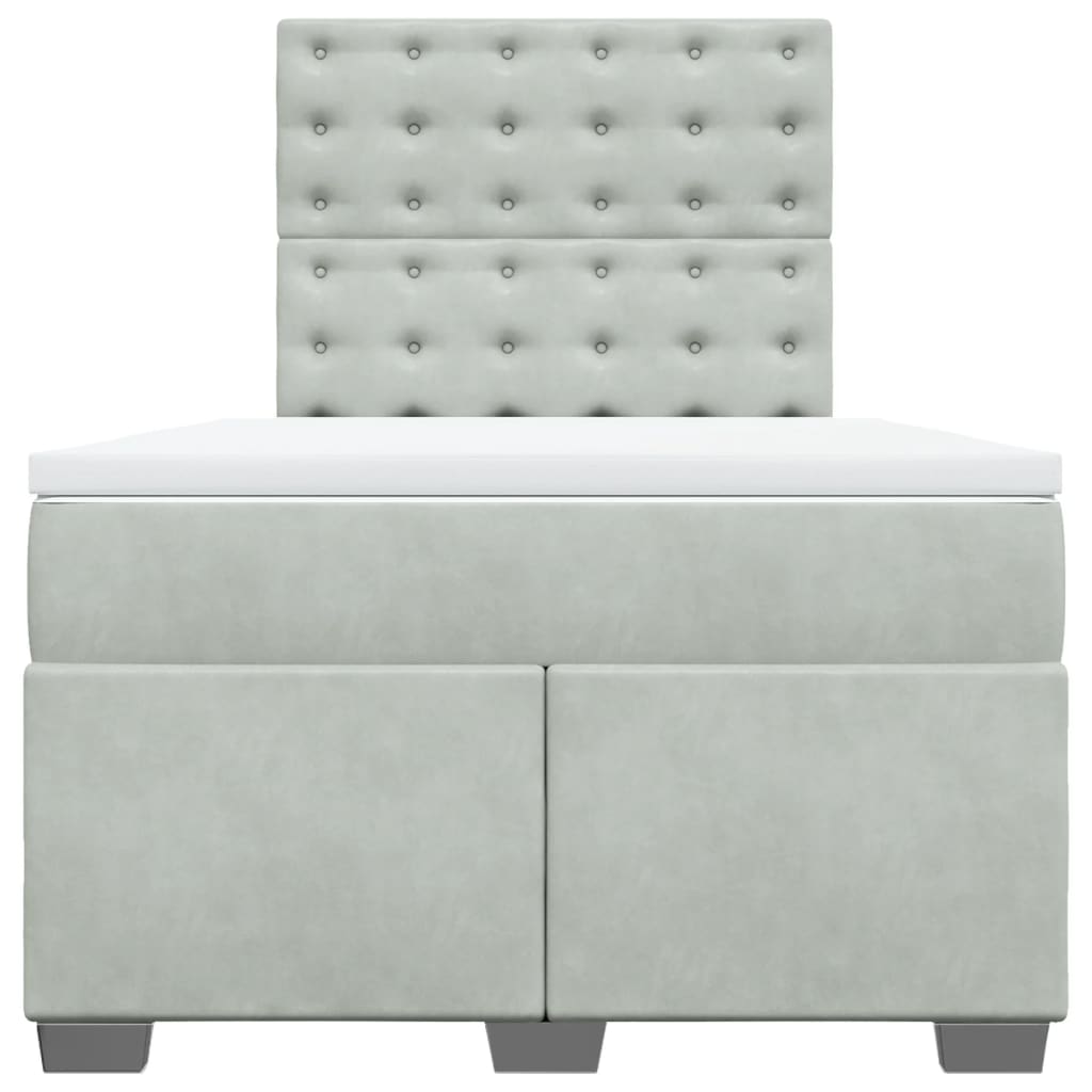 Box spring krevet s madracem svjetlosivi 120x200 cm baršunasti