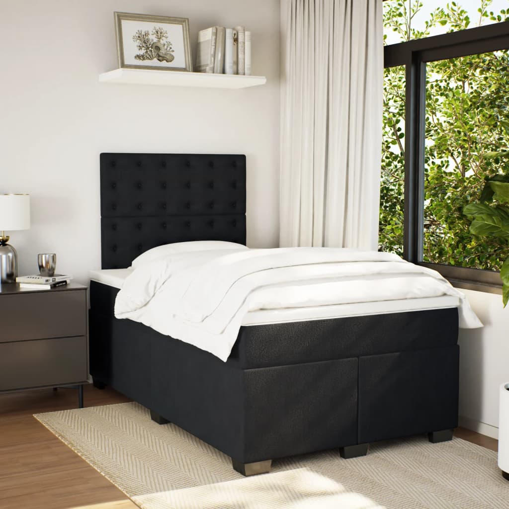 Box spring krevet s madracem crni 120 x 200 cm baršunasti