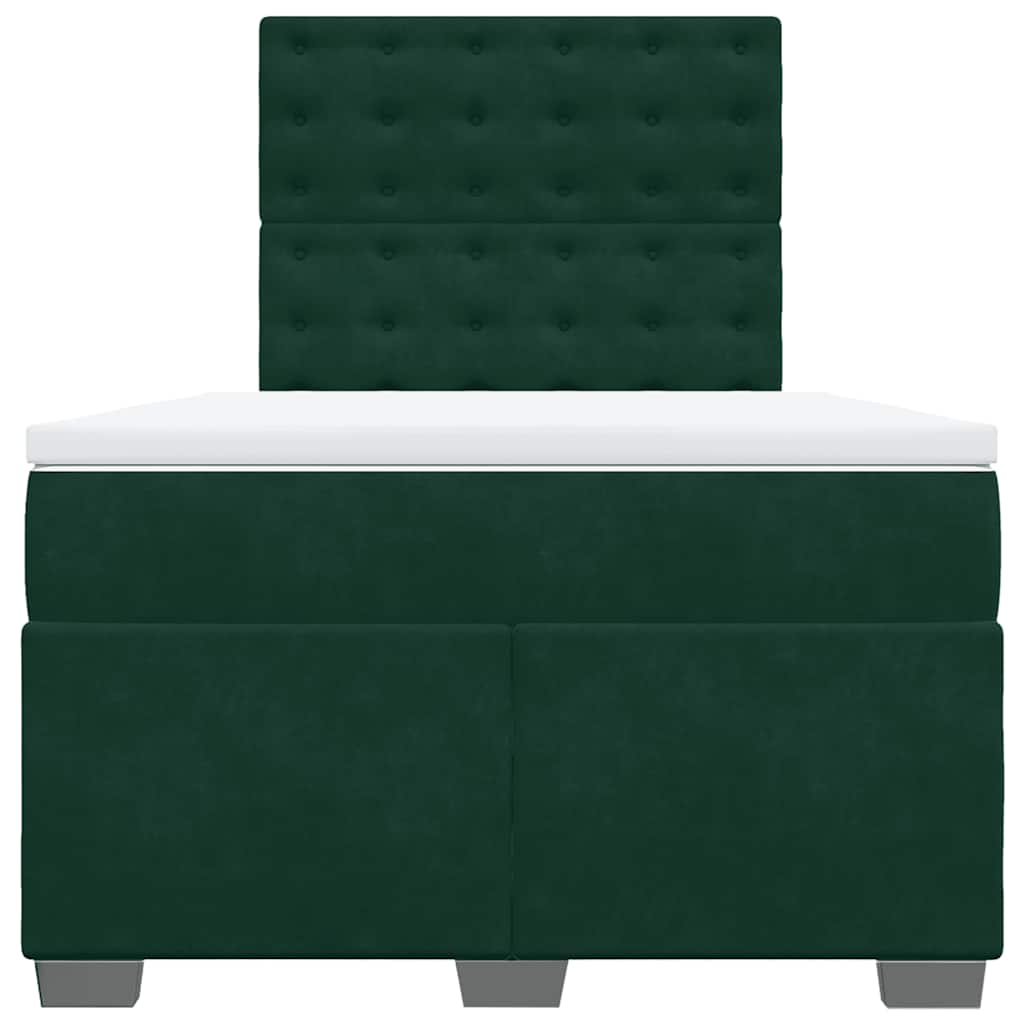 Box spring krevet s madracem tamnozeleni 120x200 cm baršunasti