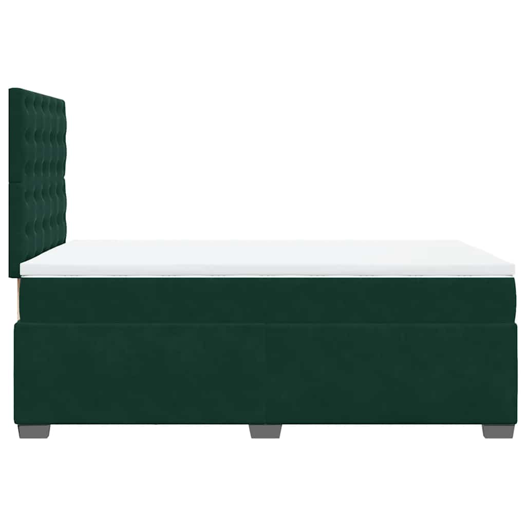 Box spring krevet s madracem tamnozeleni 120x200 cm baršunasti
