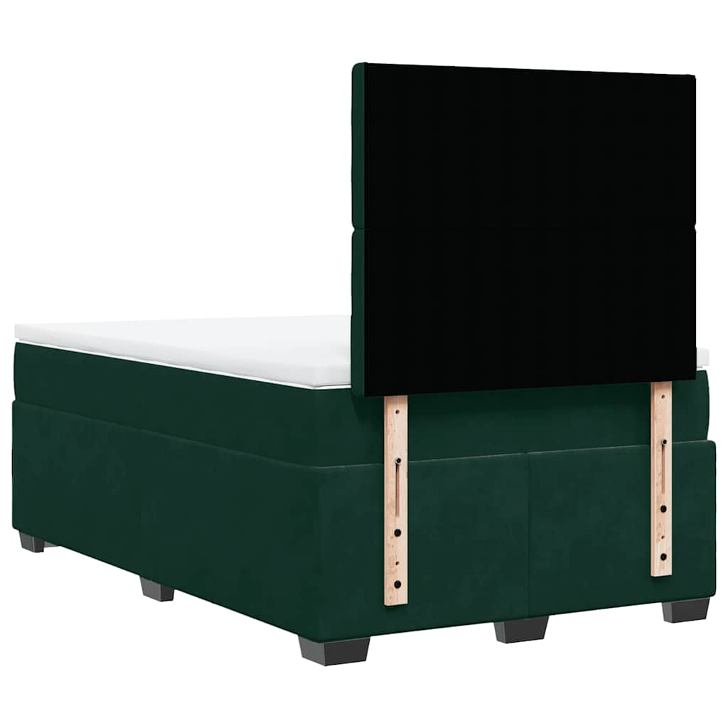 Box spring krevet s madracem tamnozeleni 120x200 cm baršunasti
