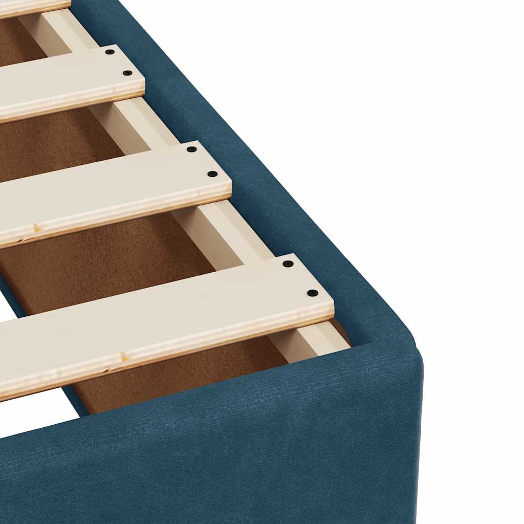 Krevet box spring s madracem plavi 160 x 200 cm baršunasti