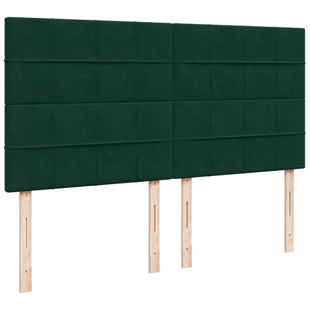 Krevet s oprugama i madracem tamnozeleni 180x200 cm baršunasti