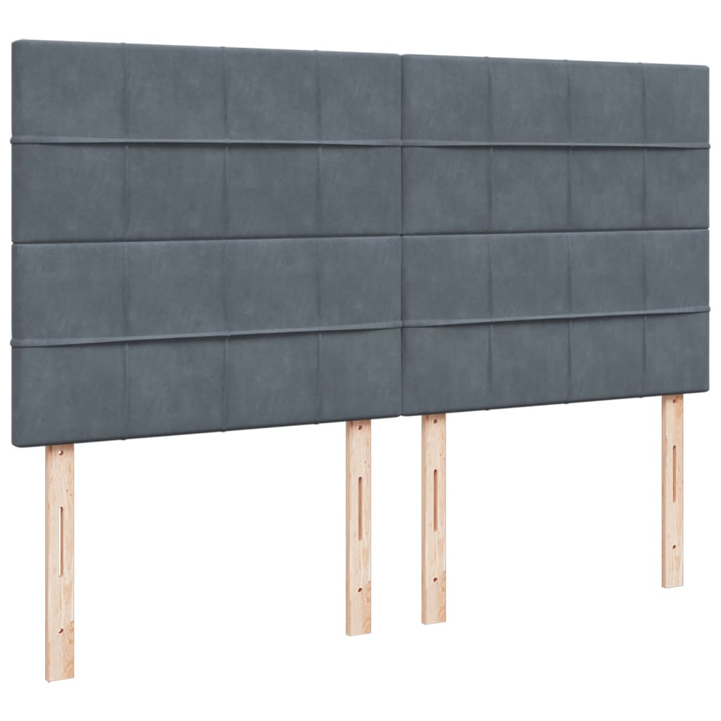 Krevet s oprugama i madracem tamnosivi 200x200 cm baršunasti