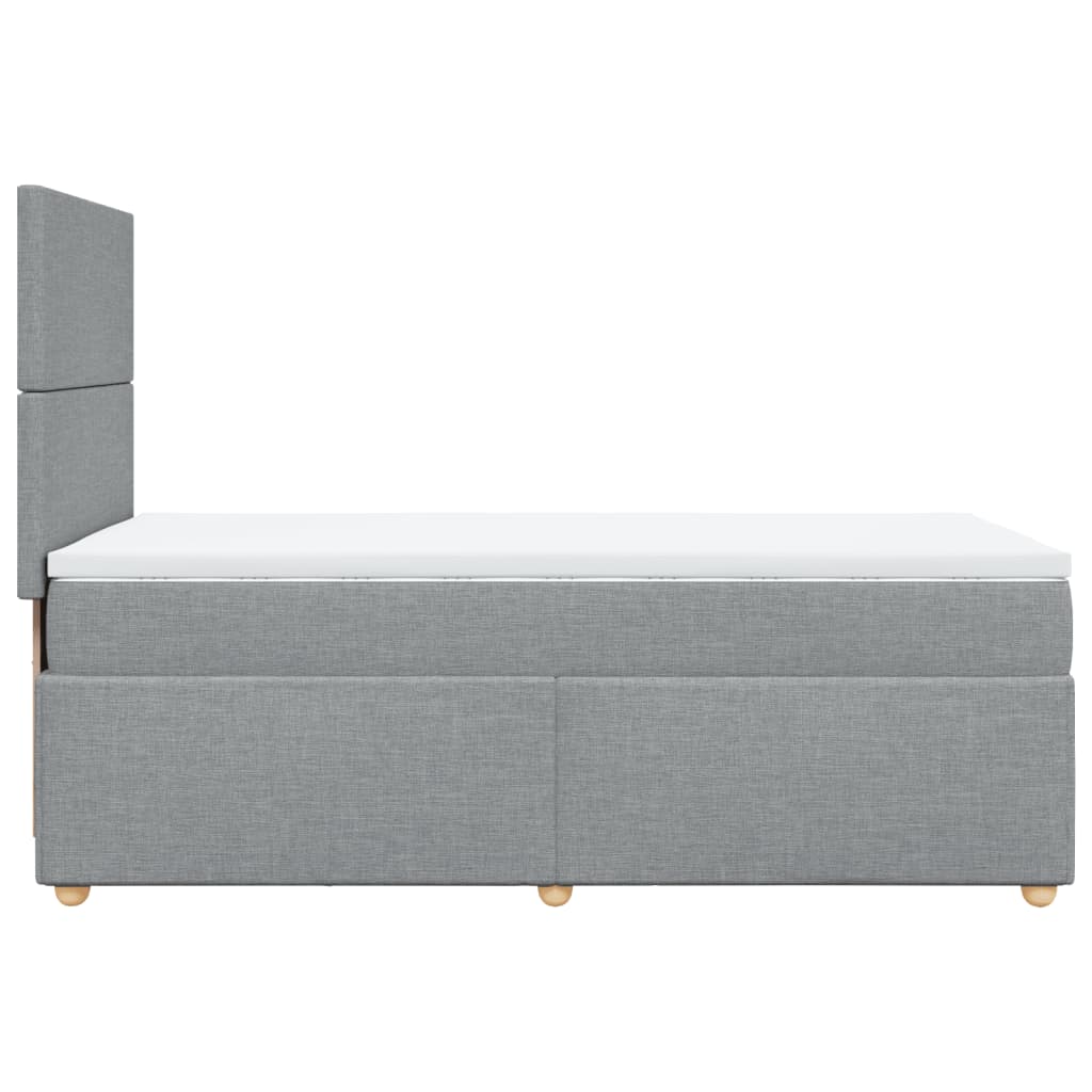 Box spring krevet s madracem svjetlosivi 90x190 cm od tkanine