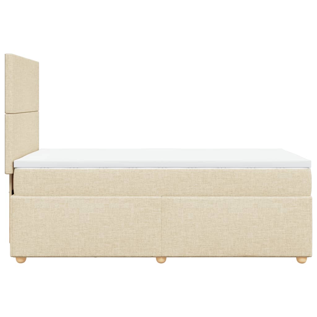 Krevet s oprugama i madracem krem 90 x 190 cm od tkanine