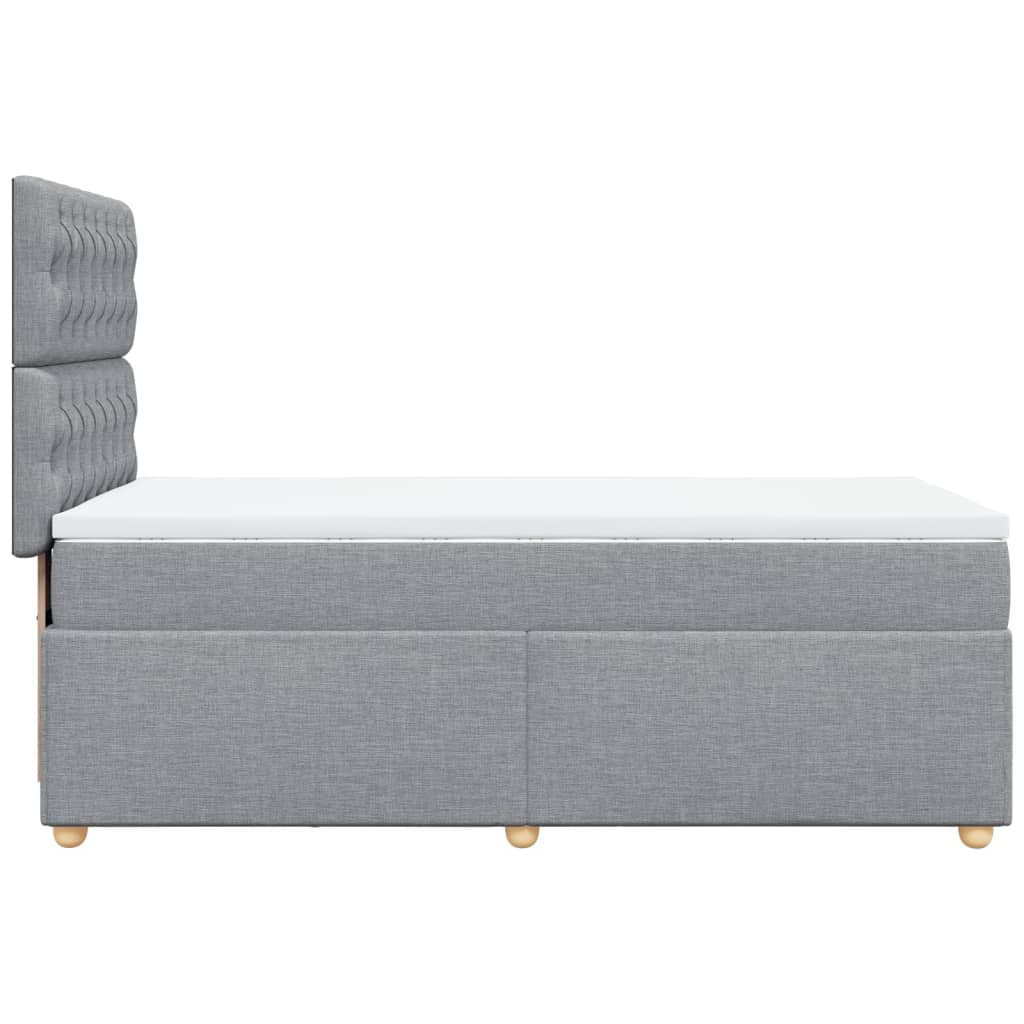 Box spring krevet s madracem svjetlosivi 90x190 cm od tkanine