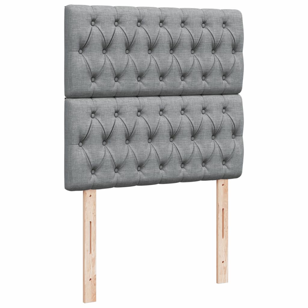 Box spring krevet s madracem svjetlosivi 90x190 cm od tkanine