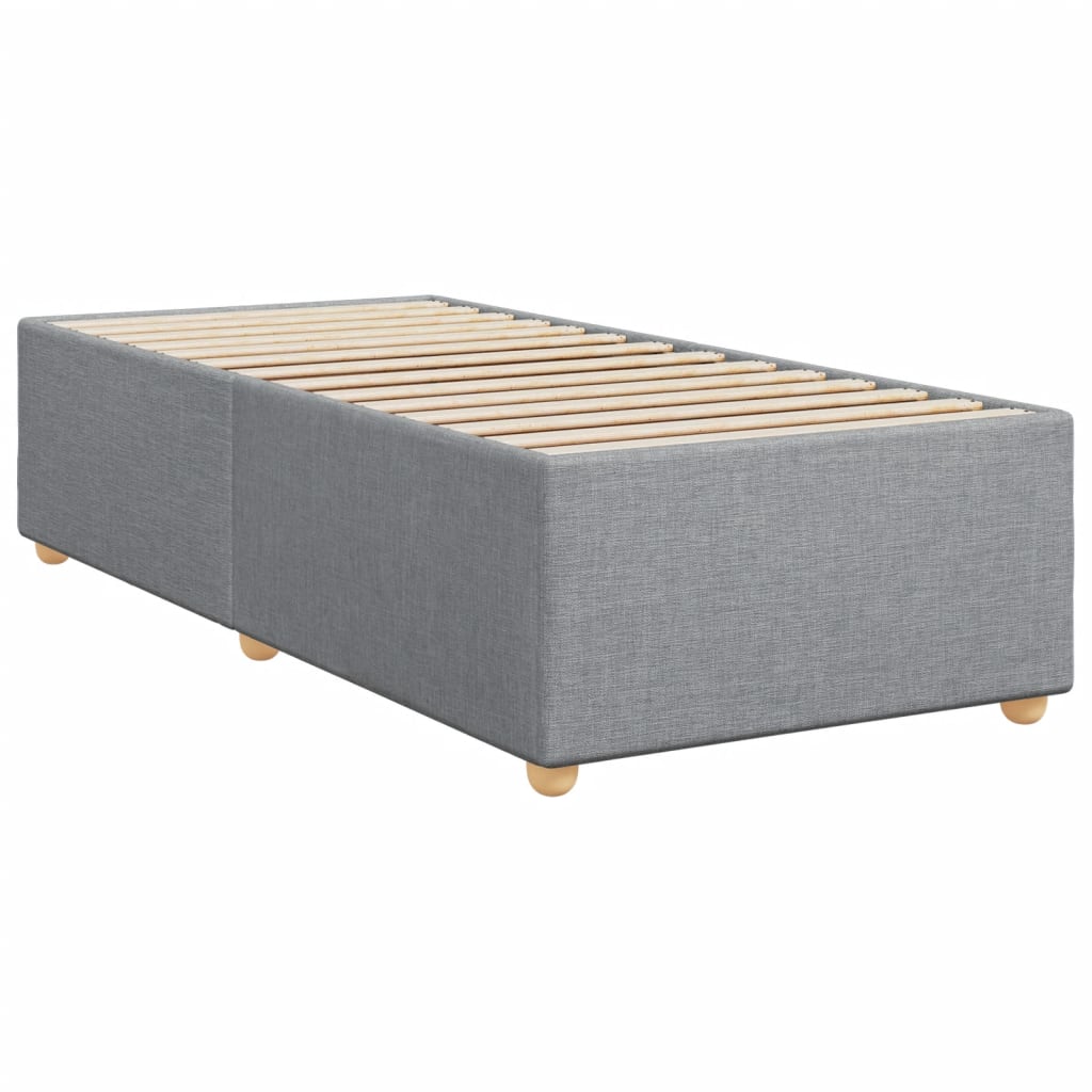 Box spring krevet s madracem svjetlosivi 90x190 cm od tkanine