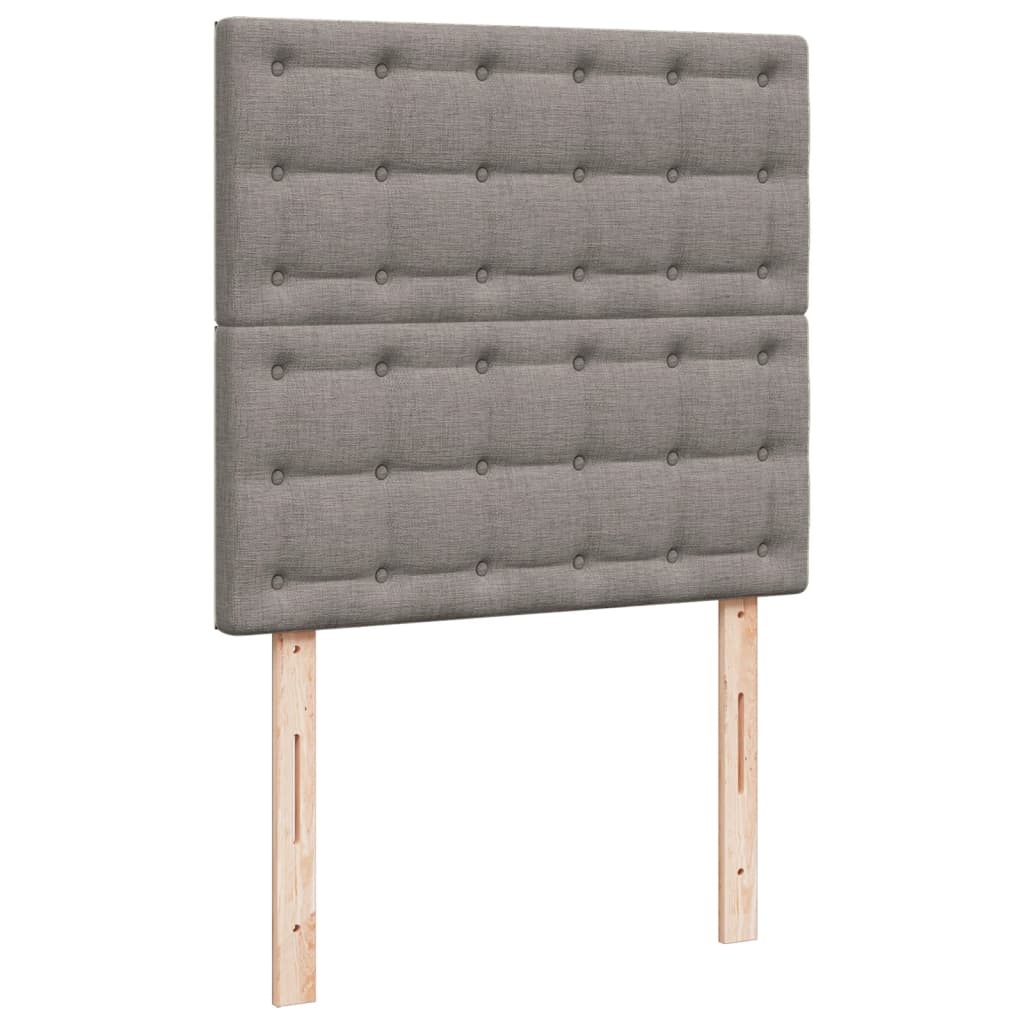 Krevet s oprugama i madracem smeđesivi 90x190 cm od tkanine