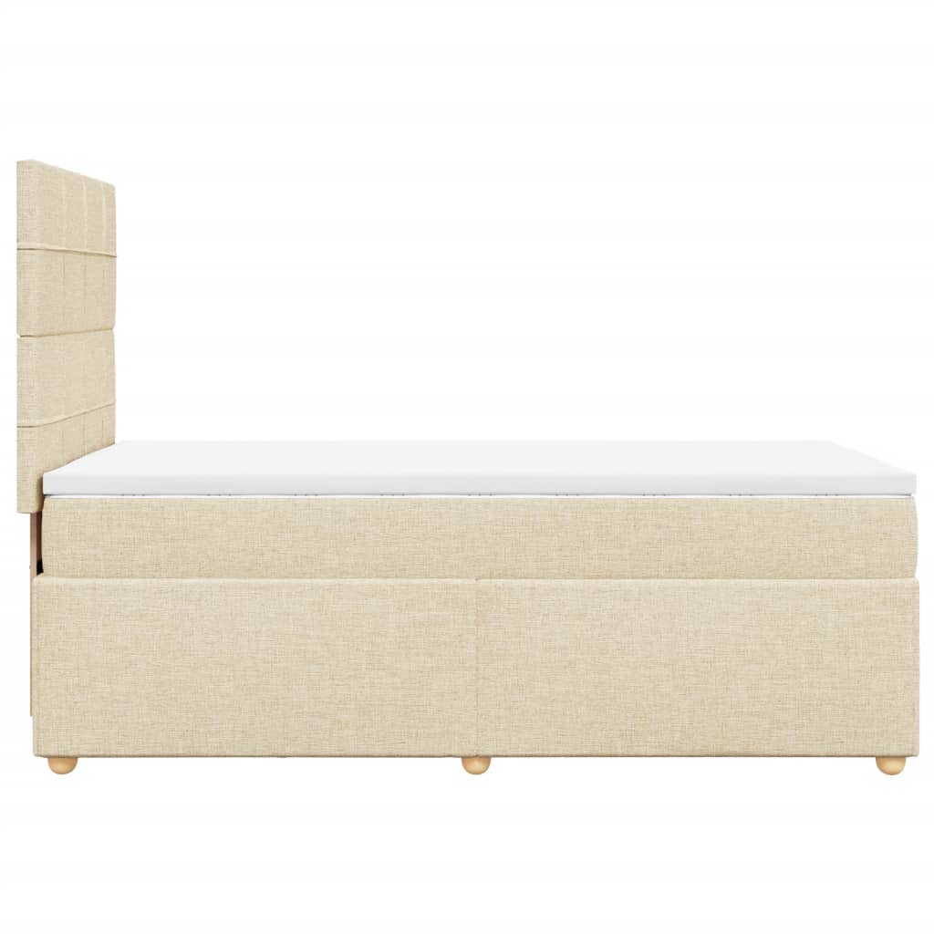 Krevet s oprugama i madracem krem 90 x 200 cm od tkanine