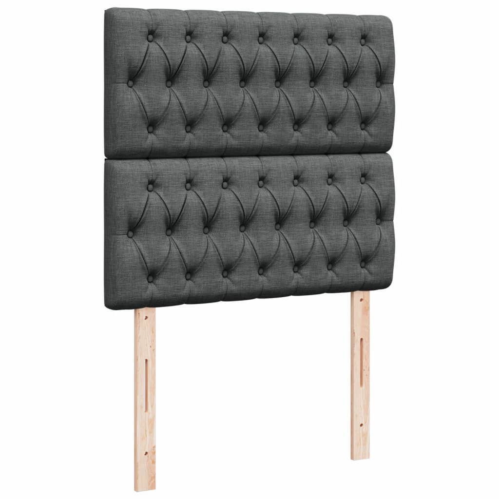 Krevet s oprugama i madracem tamnosivi 90x200 cm od tkanine