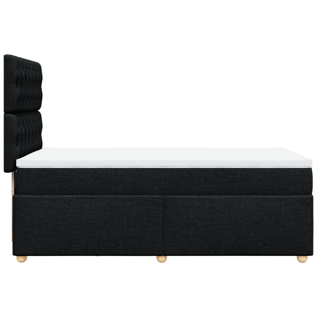 Krevet s oprugama i madracem crni 90x200 cm od tkanine