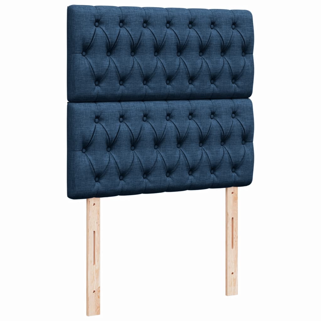 Krevet s oprugama i madracem plavi 90 x 200 cm od tkanine