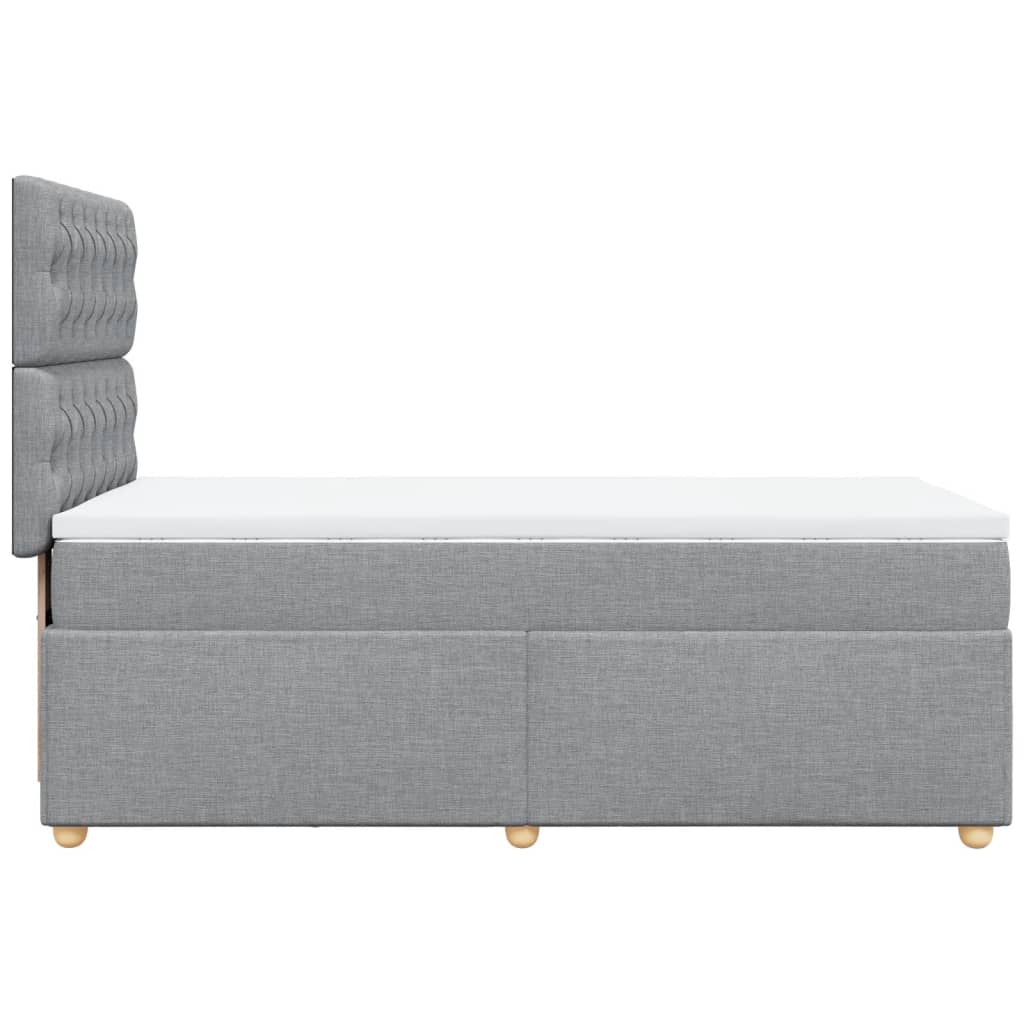 Krevet s oprugama i madracem svjetlosivi 100x200 cm od tkanine