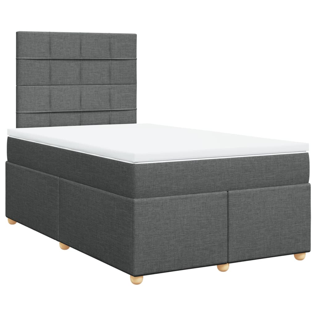 Krevet box spring s madracem tamnosivi 120 x 190 cm tkanina