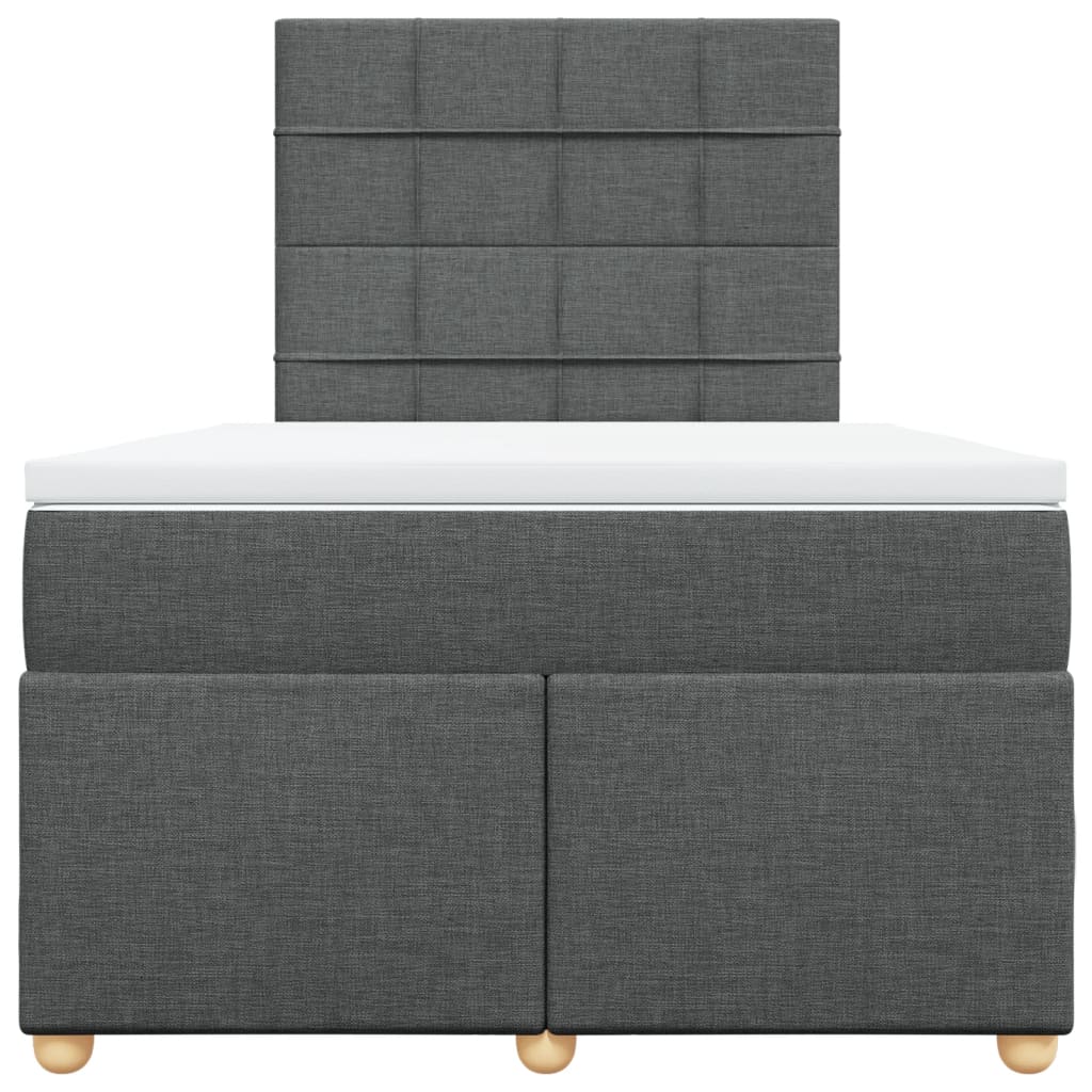 Krevet box spring s madracem tamnosivi 120 x 190 cm tkanina