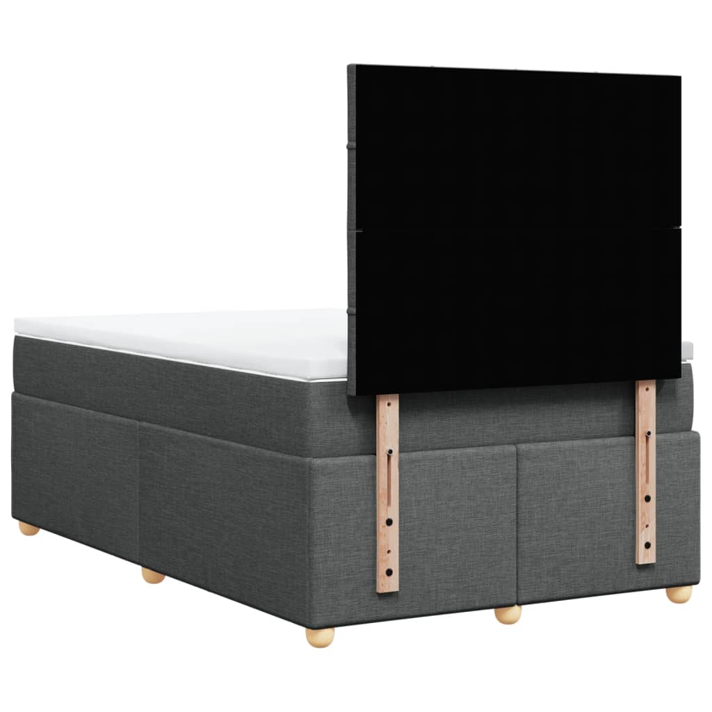 Krevet box spring s madracem tamnosivi 120 x 190 cm tkanina
