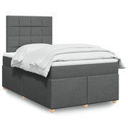 Krevet box spring s madracem tamnosivi 120 x 190 cm tkanina