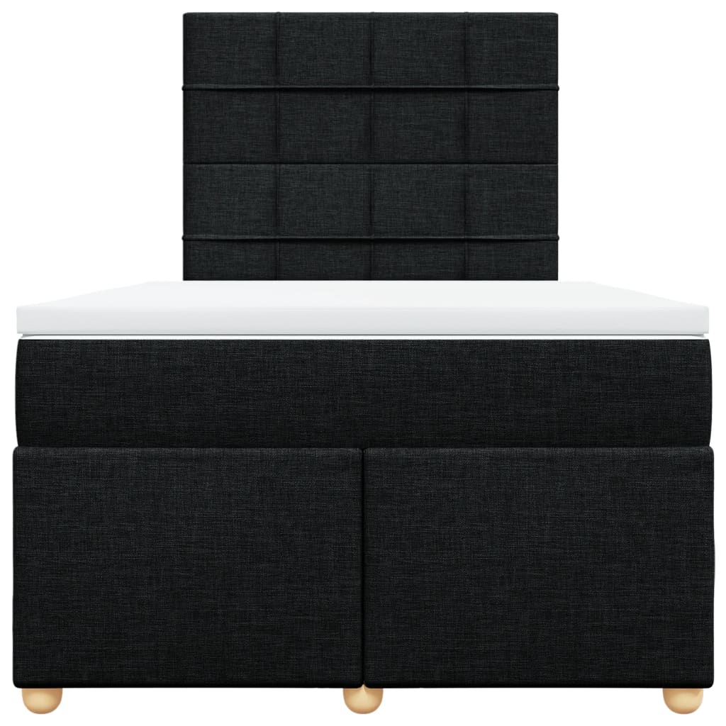 Krevet box spring s madracem crni 120 x 190 cm od tkanine