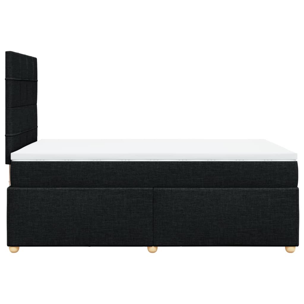 Krevet box spring s madracem crni 120 x 190 cm od tkanine