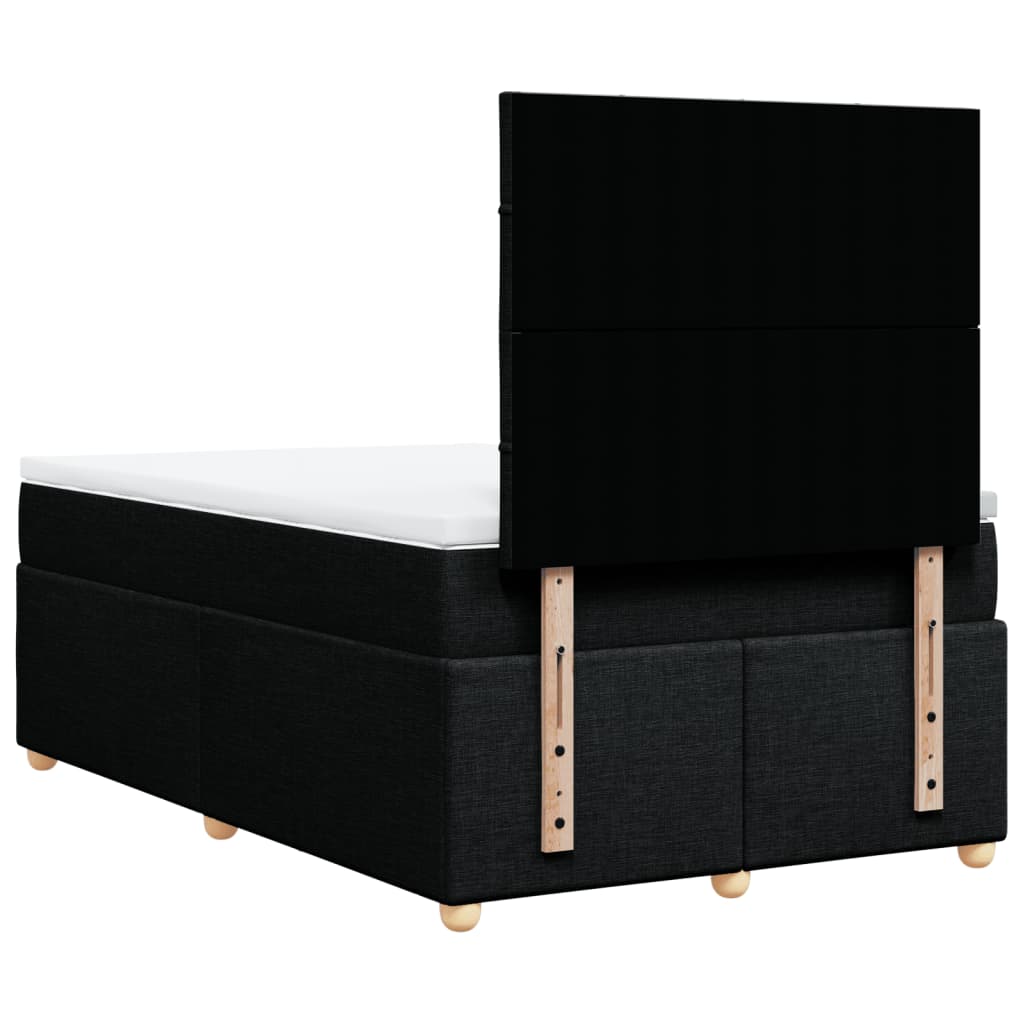 Krevet box spring s madracem crni 120 x 190 cm od tkanine