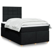 Krevet box spring s madracem crni 120 x 190 cm od tkanine