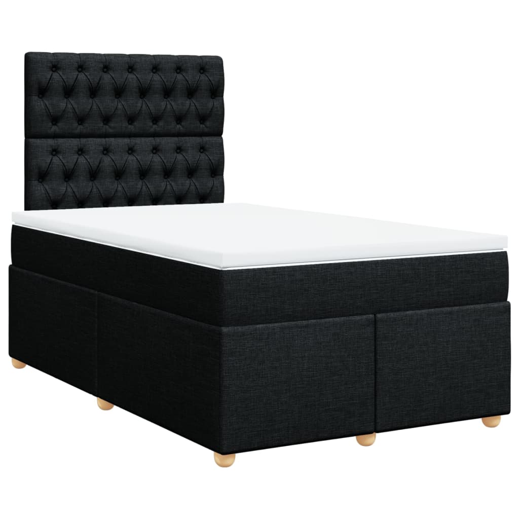 Krevet box spring s madracem crni 120 x 190 cm od tkanine