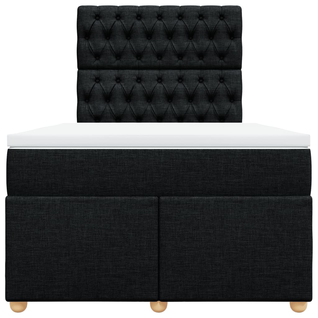 Krevet box spring s madracem crni 120 x 190 cm od tkanine