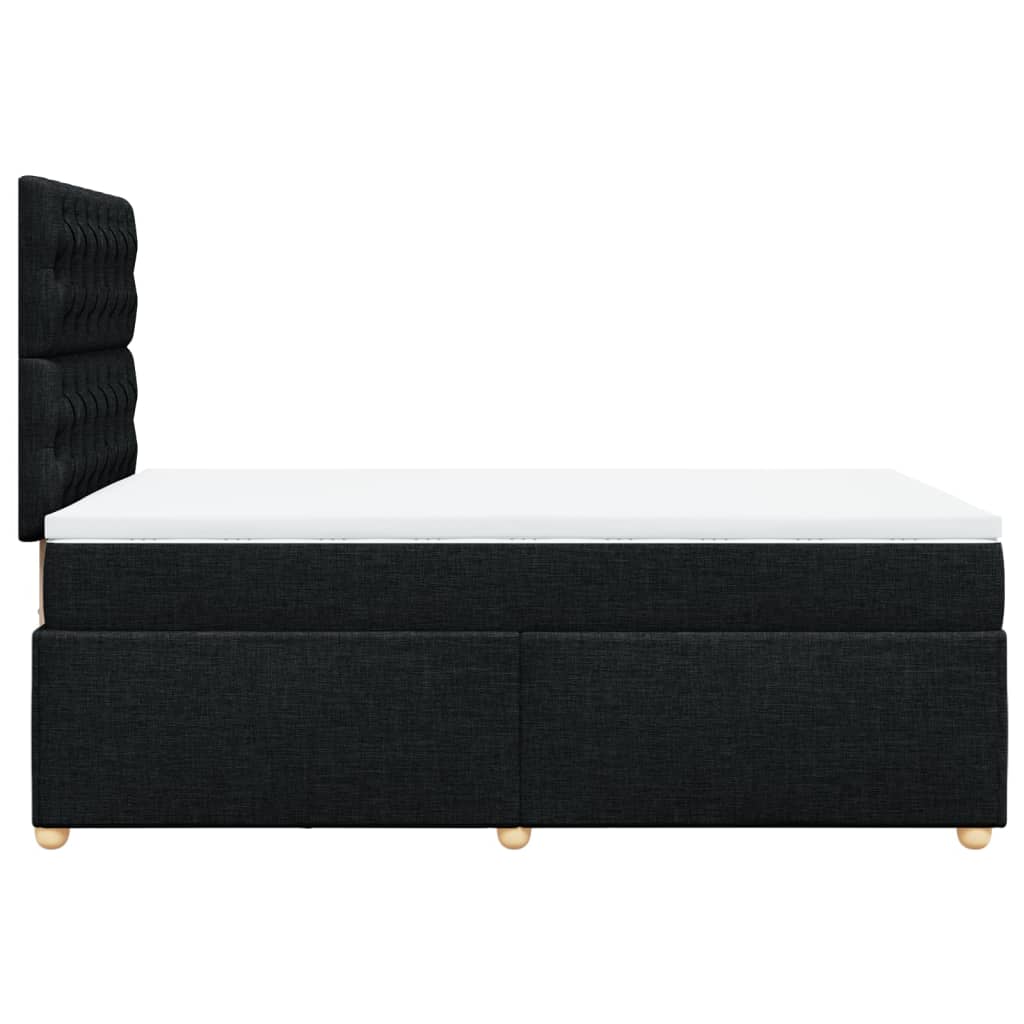 Krevet box spring s madracem crni 120 x 190 cm od tkanine