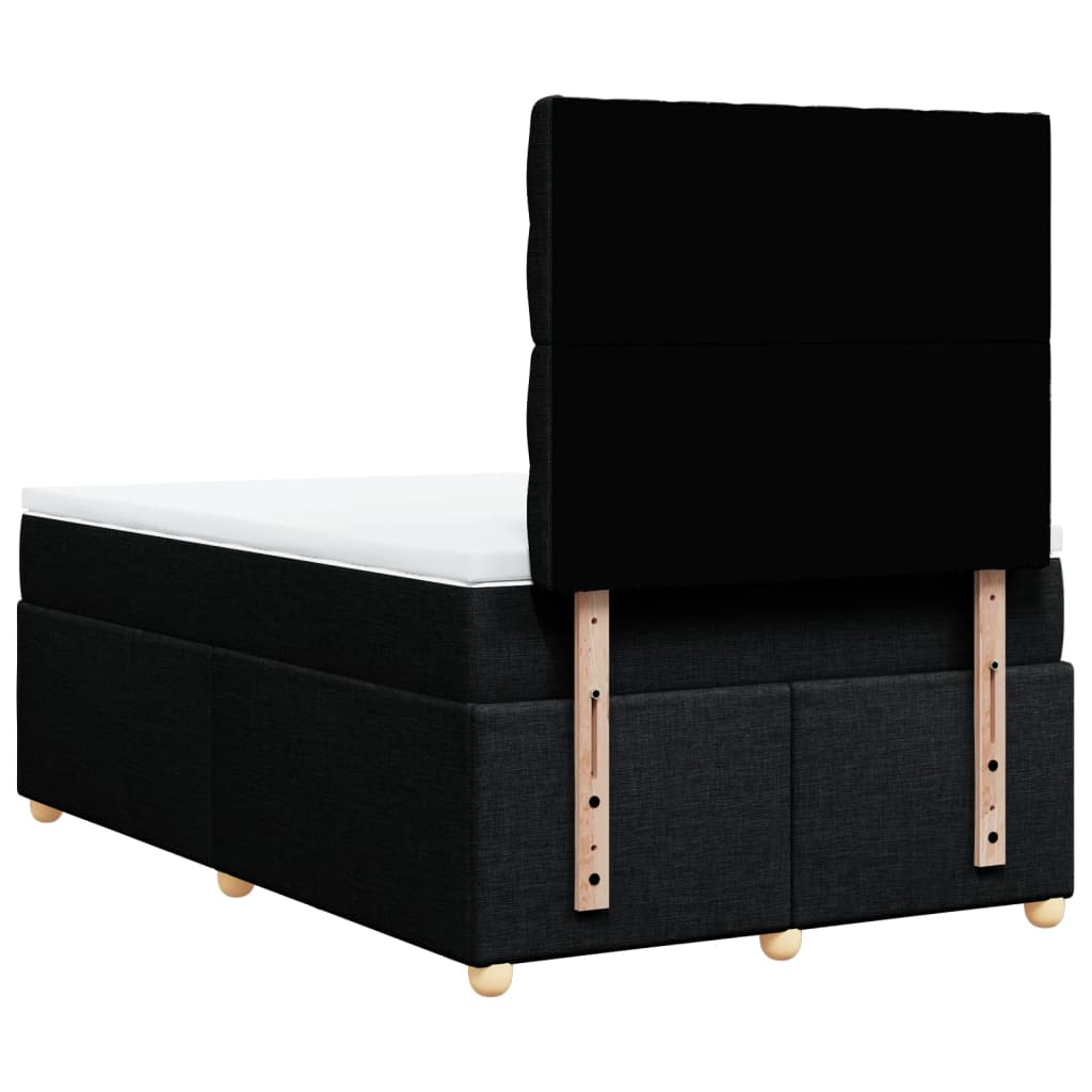 Krevet box spring s madracem crni 120 x 190 cm od tkanine