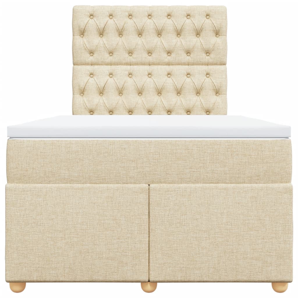 Krevet box spring s madracem krem 120 x 190 cm od tkanine