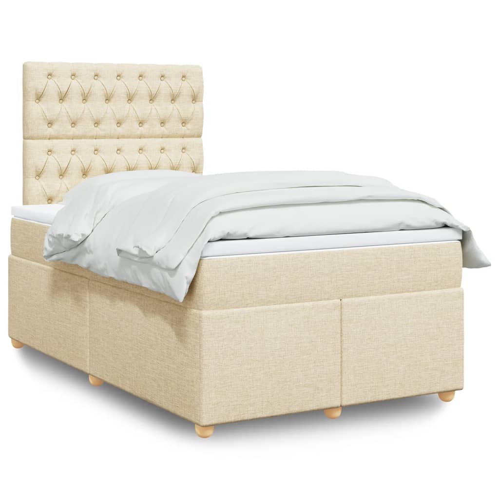 Krevet box spring s madracem krem 120 x 190 cm od tkanine