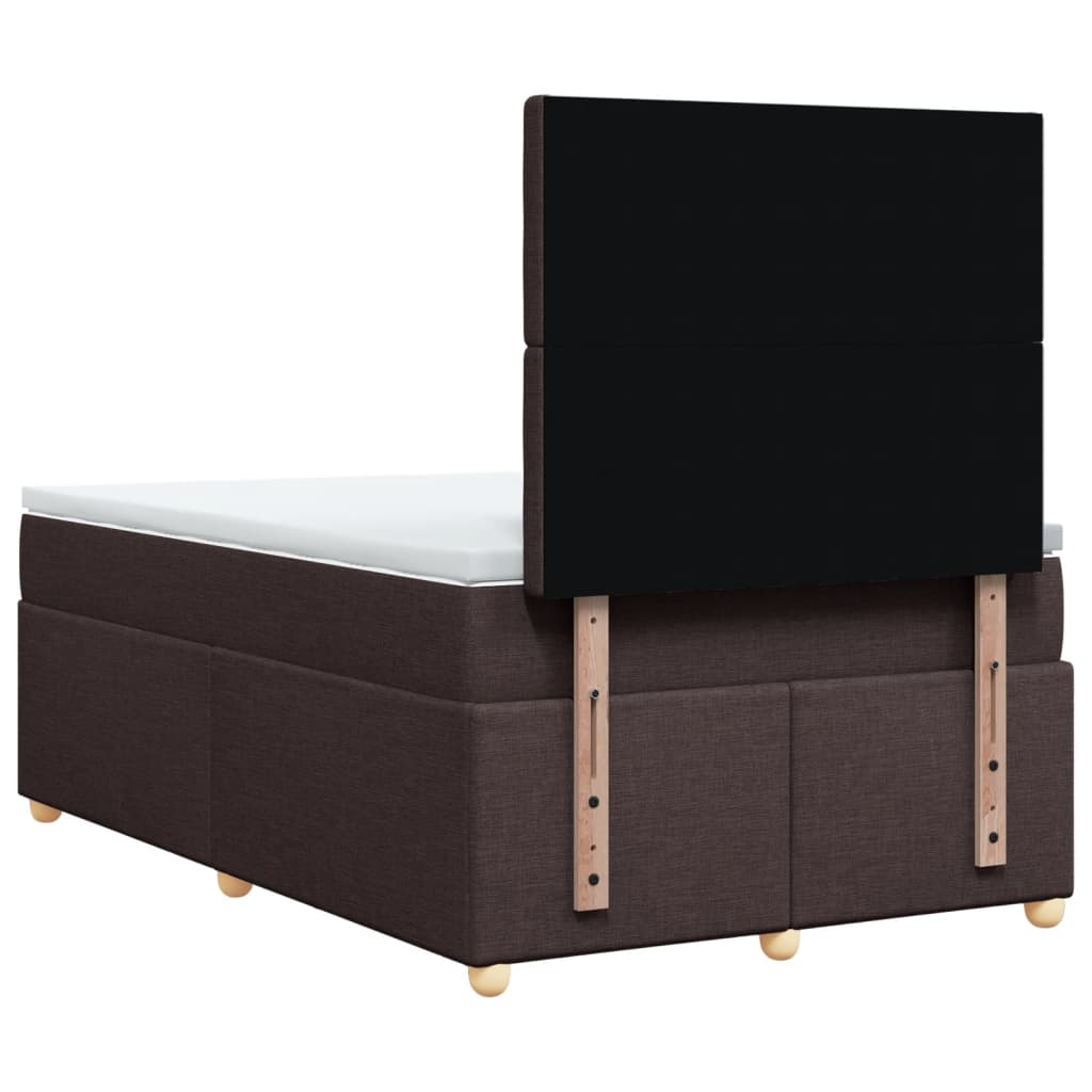 Krevet box spring s madracem tamnosmeđi 120 x 190 cm od tkanine