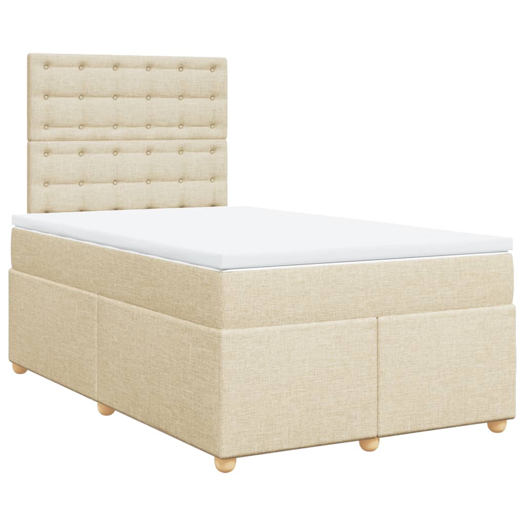 Krevet box spring s madracem krem 120 x 190 cm od tkanine
