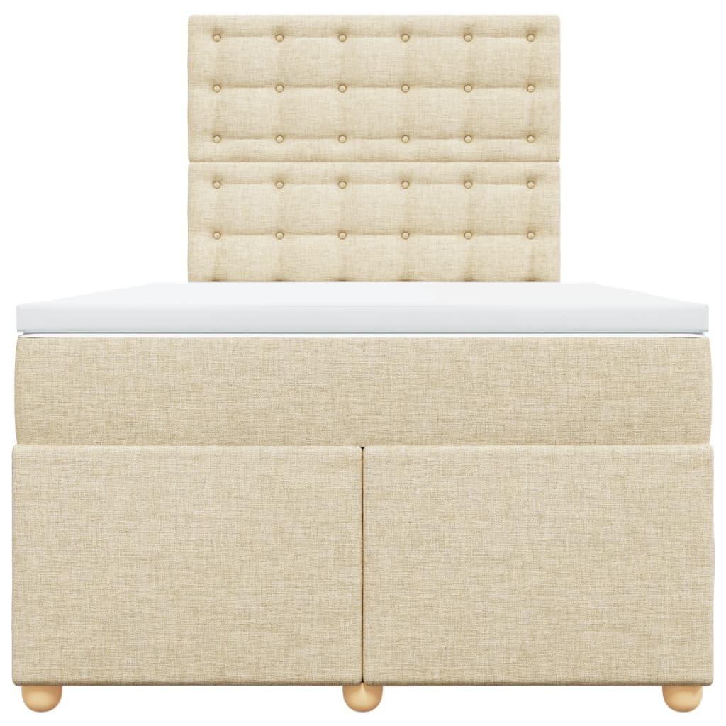 Krevet box spring s madracem krem 120 x 190 cm od tkanine