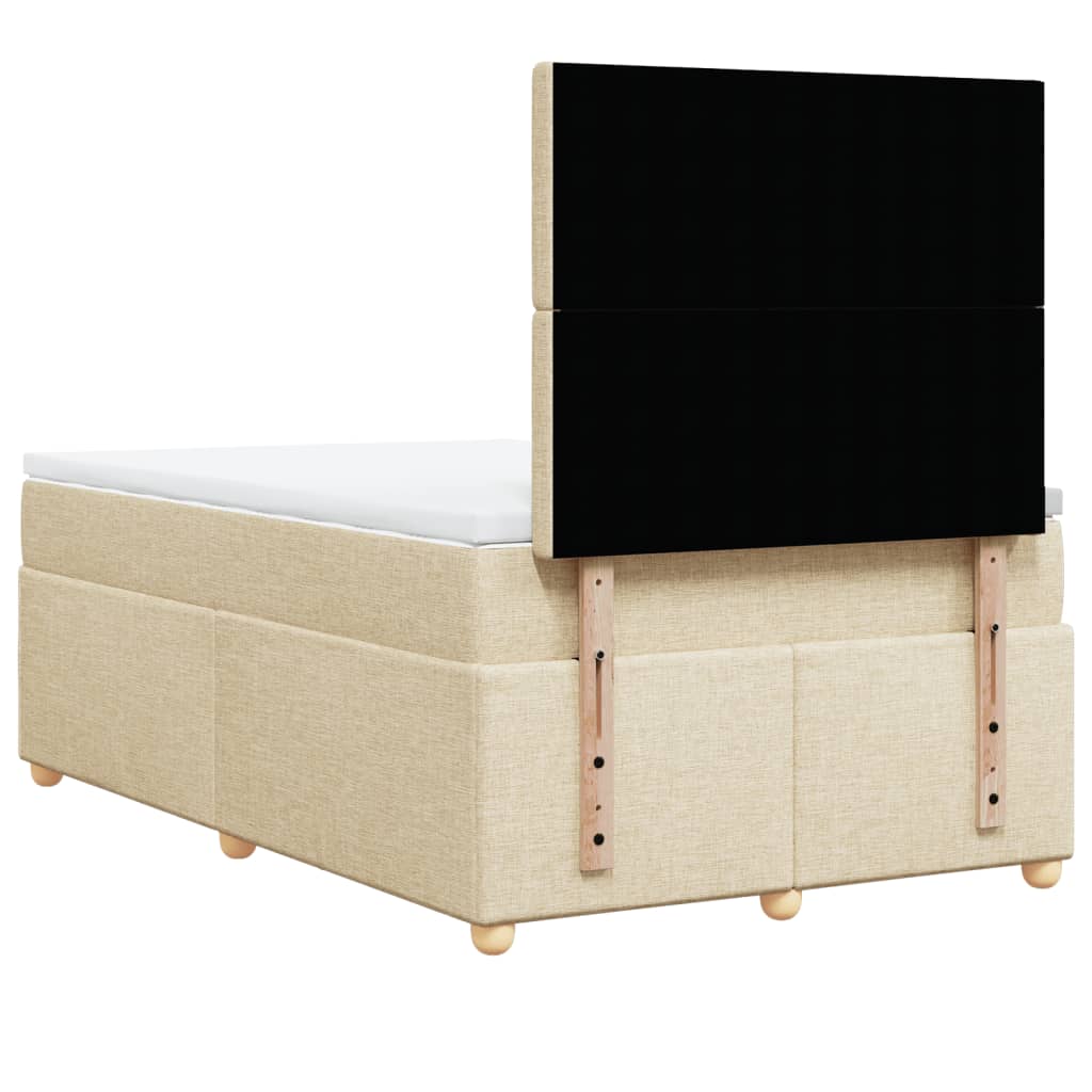 Krevet box spring s madracem krem 120 x 190 cm od tkanine
