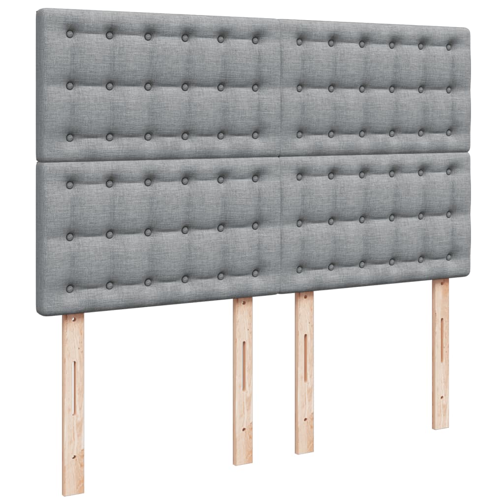 Krevet s oprugama i madracem svjetlosivi 140x190 cm od tkanine