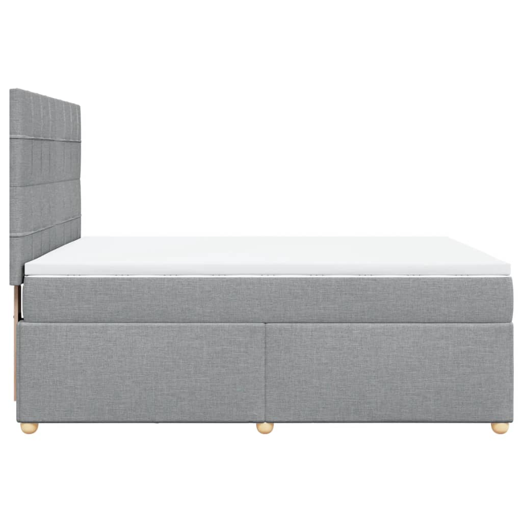 Krevet box spring s madracem svjetlosivi 140x200 cm od tkanine