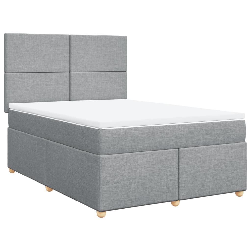 Krevet box spring s madracem svjetlosiva 160x200 cm tkanina