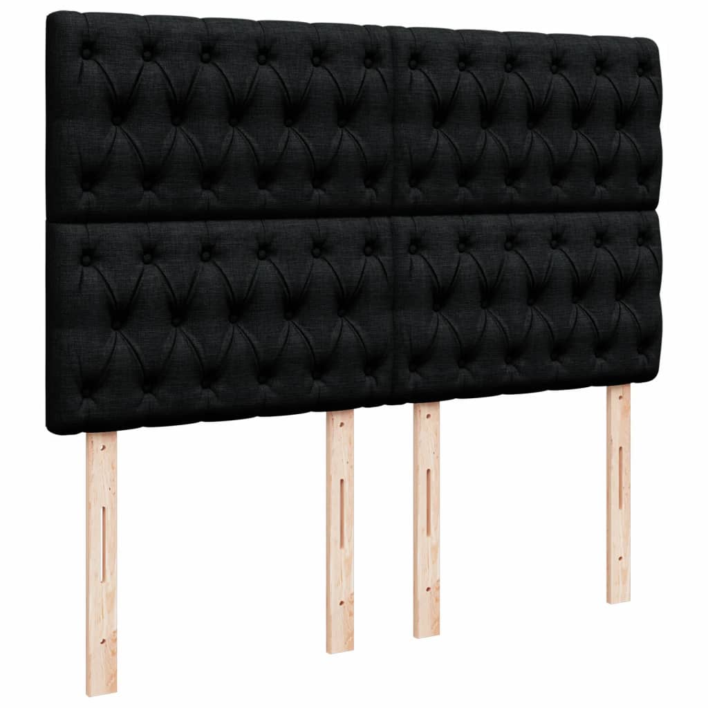Krevet s oprugama i madracem crni 160x200 cm od tkanine