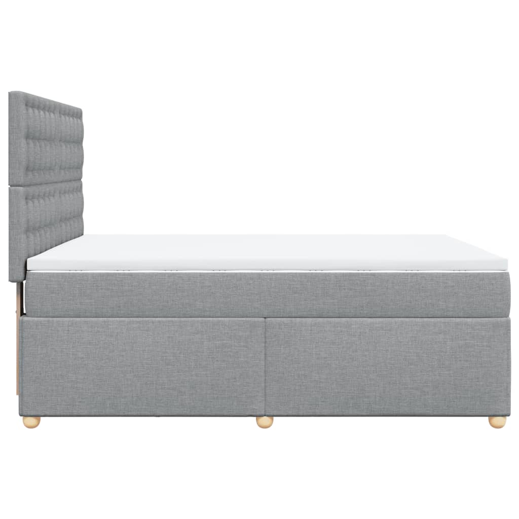 Krevet box spring s madracem svjetlosiva 160x200 cm tkanina