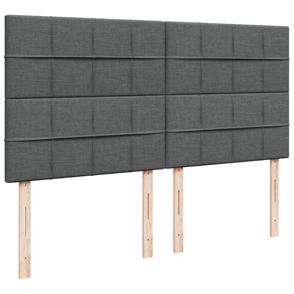 Krevet s oprugama i madracem tamnosivi 200 x 200 cm od tkanine