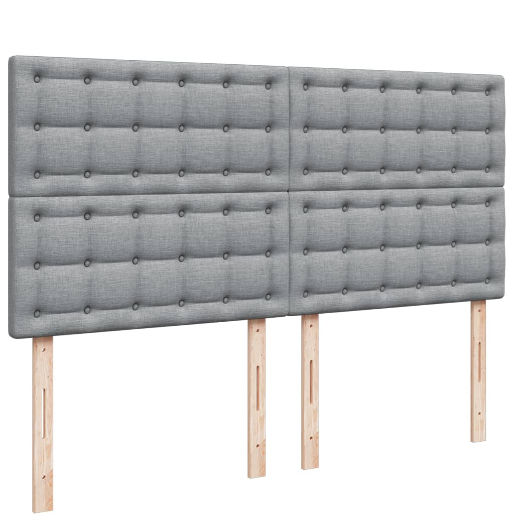 Krevet s oprugama i madracem svjetlosivi 200 x 200cm od tkanine