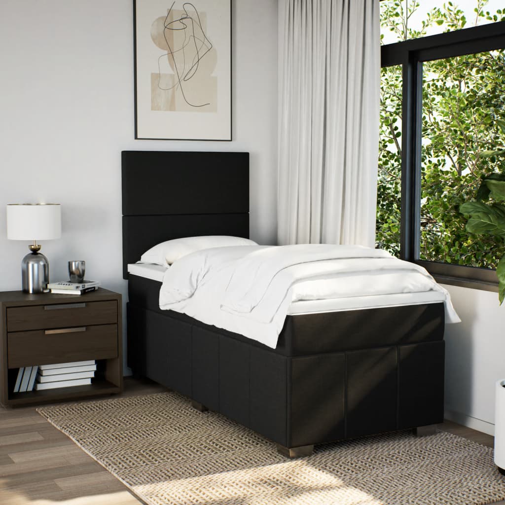 Box spring krevet s madracem crni 80 x 200 cm od tkanine