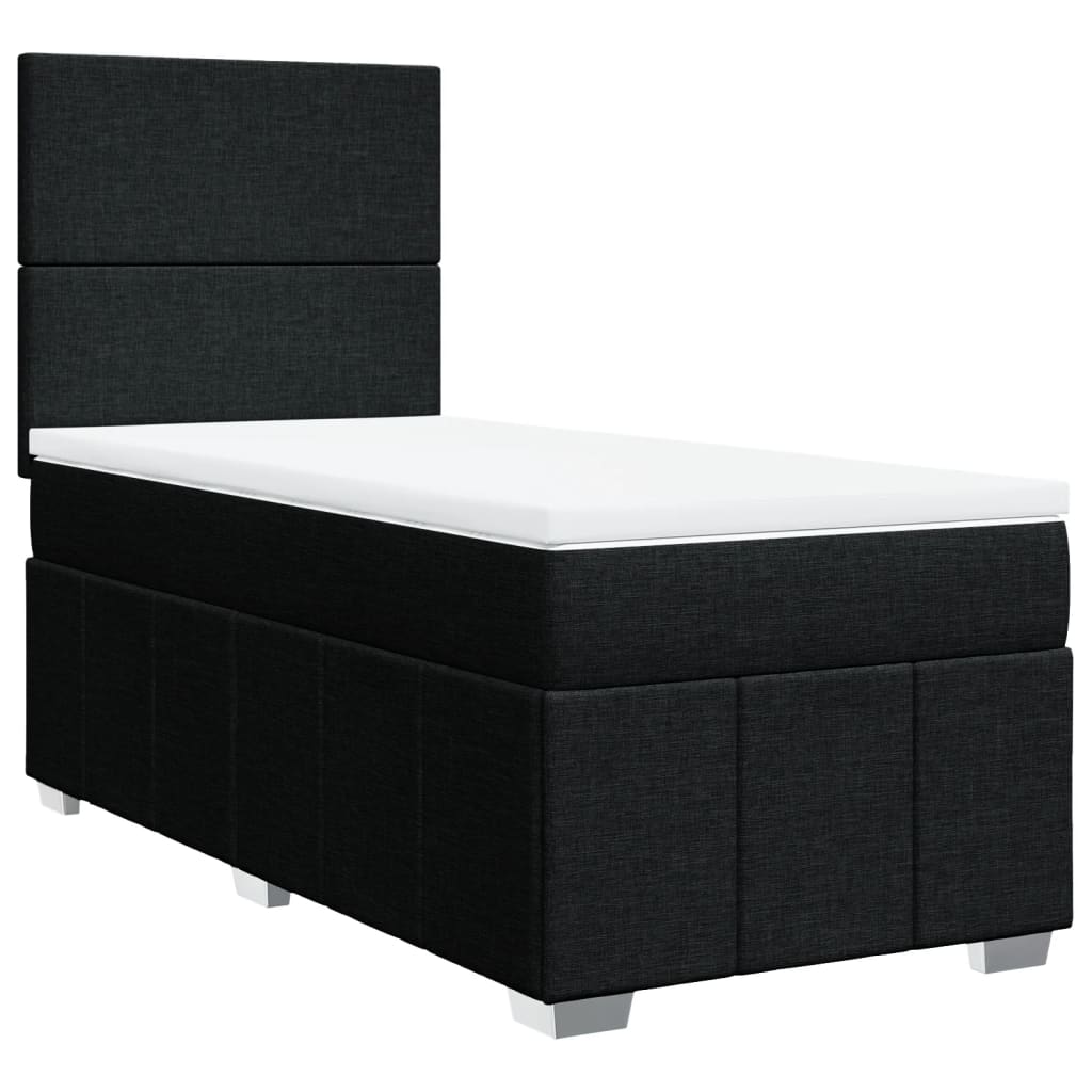 Box spring krevet s madracem crni 90x190 cm od tkanine